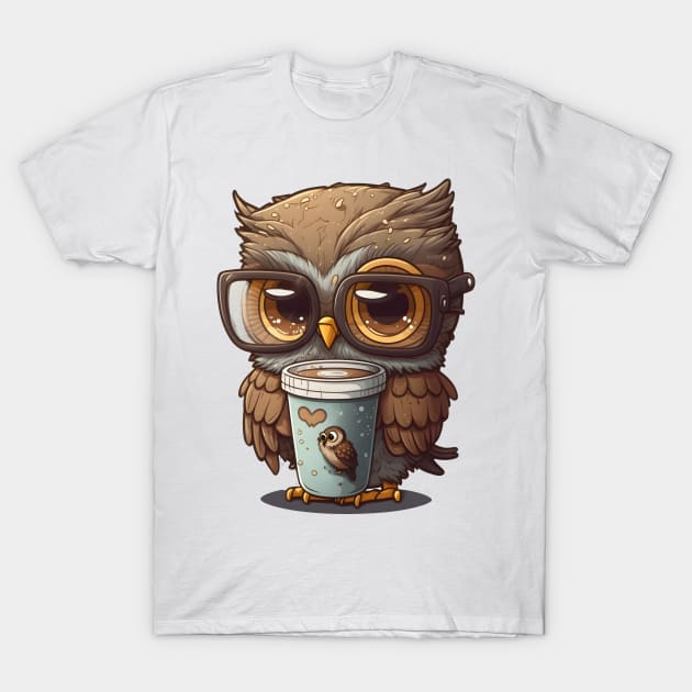 Nerdy Owl T-Shirt by StoneCreation